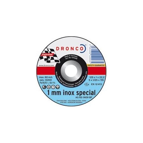disco corte 115x1,0x22 AS60T inox special dronco