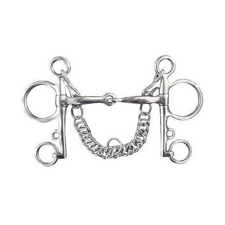 Bocado Pelham partido grueso acero inox