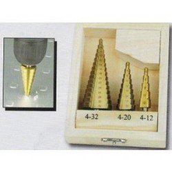 Juego de broca cónica Mannesmann HSS titanio