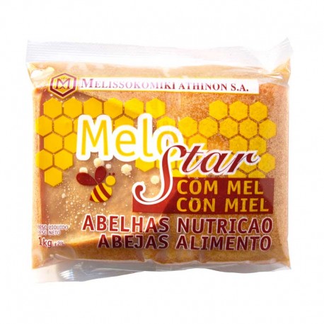 Alimento para Abejas Melo-Star con miel Bolsa 1 Kilo caja 20 Kilos