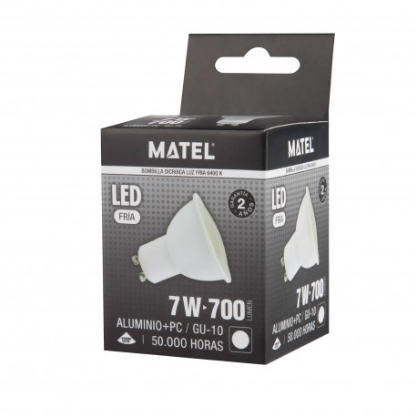 Bombilla led Dicroica GU10 120º 7w