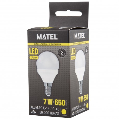 Bombilla led esferica E14 5w