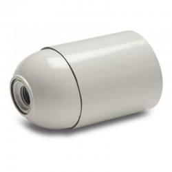 Portalámparas Baquelita liso Blanco Famatel 161-B