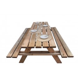 Mesa de madera picnic para 8 comensales