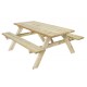 Mesa de madera picnic Gardiun KSU12893 bancos abatibles 8 comensales
