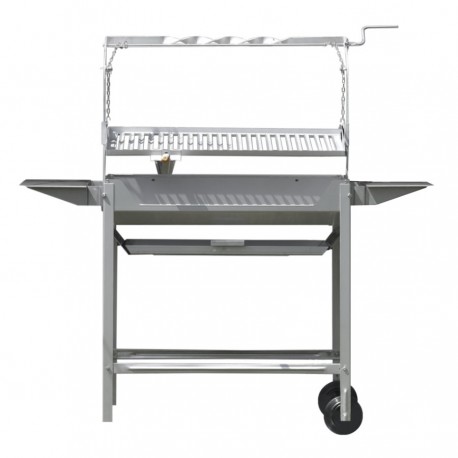 Barbacoa Baluja INOX con ruedas y Parrilla de 72x43 cm