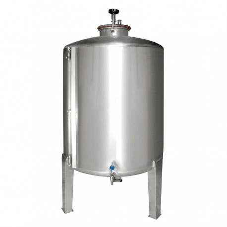 Deposito de 100 L para vino, Acero inox, con Puerta superior y 3 patas