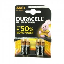 Pila AAA Duracell Plus Power LR03 Pack 4 unidades