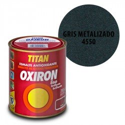 Esmalte Antioxidante Gris Metalizado 4550 Oxiron Interior Exterior Liso Brillante