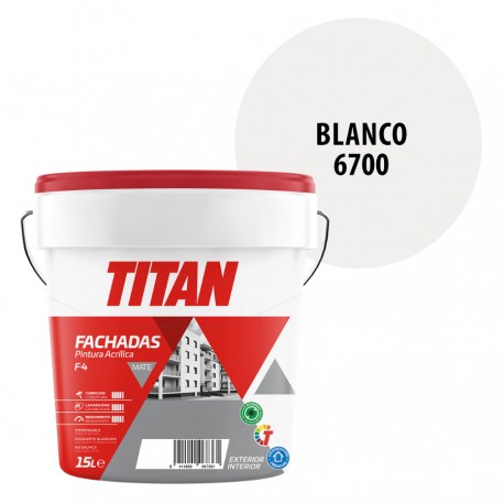Pintura Plastica Titan Fachadas F4 Exterior Blanco 6700 Mate