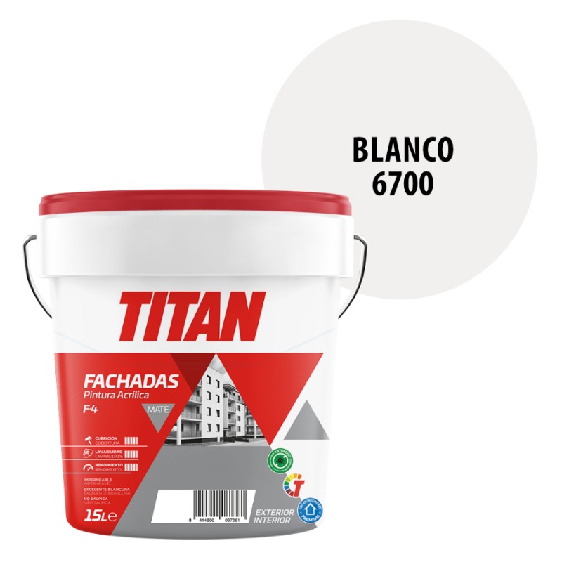 Pintura Plastica Titan Fachadas F4 Blanca 6700 Orion - Soutelana